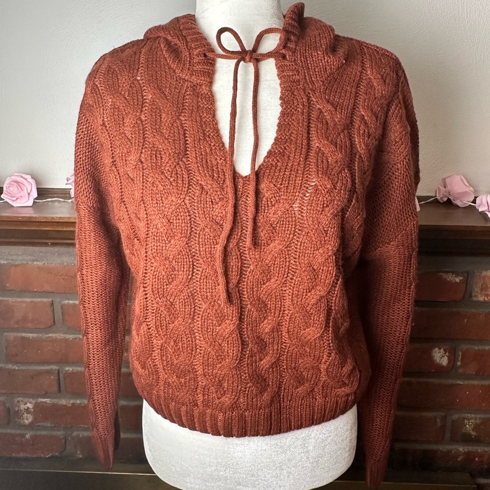 Crochet Sweater, Cider Rust -large